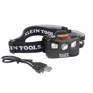 Klein Tools Rechargeable Headlamp w/ Strap and Auto Off, 400 lm