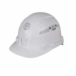 Hard Hat, Cap Style, Vented, White