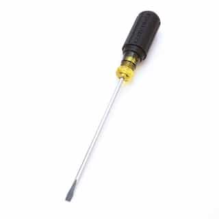 Klein Tools 6'' Slotted Cabinet Tip Cushioned Grip Screw Driver