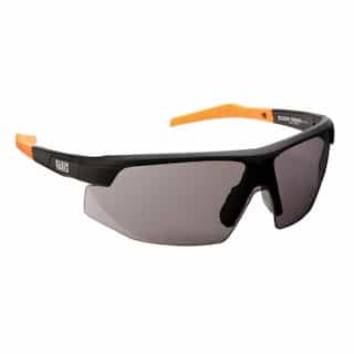 Standard Protective Eyewear Glasses, Black & Orange Frame, Gray Lens