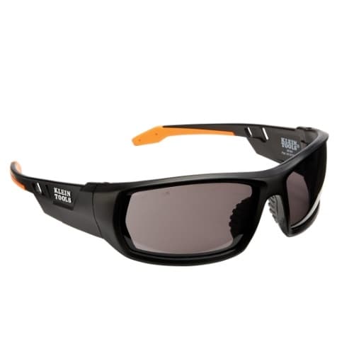 Professional Protective Eyewear Glasses, Black & Orange, Full Frame, Gray Lens