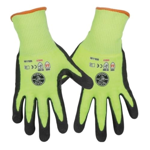 Touchscreen Work Gloves, Cut Level 4, Large, 2-Pair, Yellow