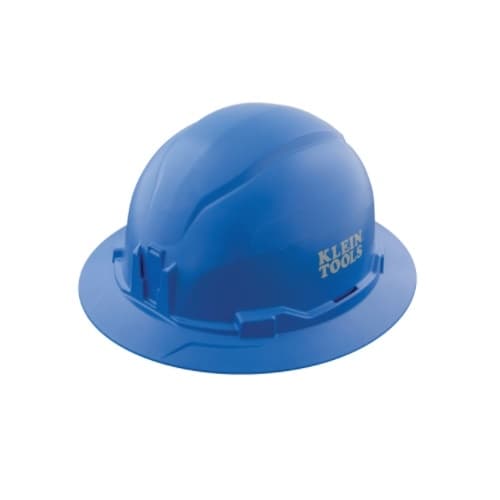 Klein Tools Non-Vented Hard Hat, Full Brim, Blue