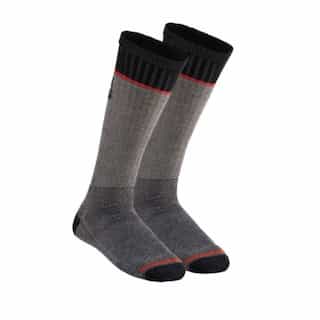 Merino Wool Thermal Socks, Mid-Length, Gray, Large