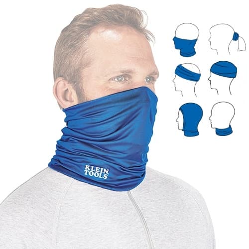 Washable Cooling Band Neck and Face, UPF 50+, Blue