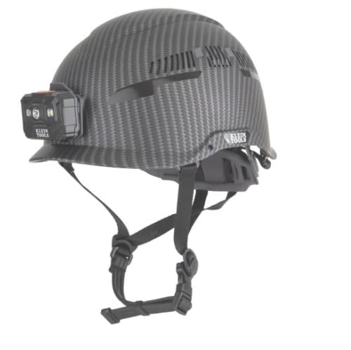 Klein Tools Safety Helmet with Headlamp, Vented, KARBN Pattern, Class C