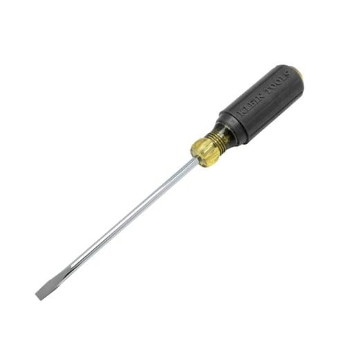 Klein Tools 6'' Heavy Duty Slotted Cabinet Tip Cushion Grip Screw Driver