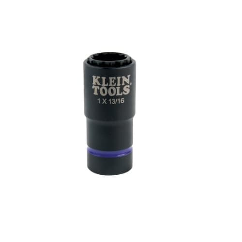 Klein Tools 2-in-1 Impact Socket, 1-in and 13/16-in
