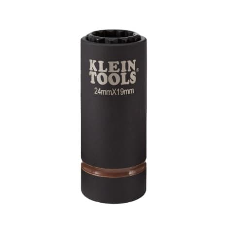Klein Tools 2-in-1 Metric Impact Socket, 24 X 19 mm