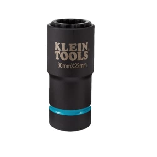 Klein Tools 2-in-1 Metric Impact Socket, 30 X 22 mm