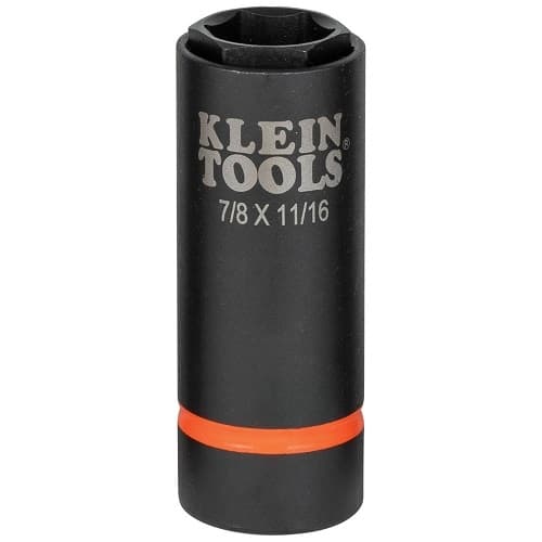 Klein Tools 6 Point 2-in-1 Impact Socket, 0.88-in & 0.69-in