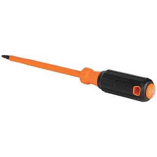 #2 Square Tip Insulated Screwdriver, 6-in Round Shank