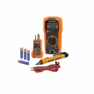 Test Kit w/ Non-Contact Voltage Tester, Multimeter & Receptacle Tester