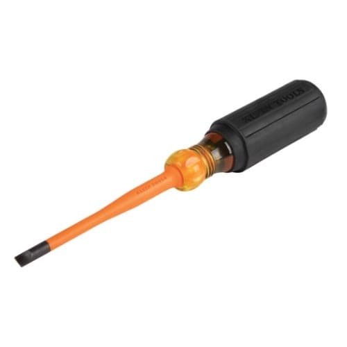 Klein Tools 8-in Slim-Tip Insulated Screwdriver, Cabinet, Shank