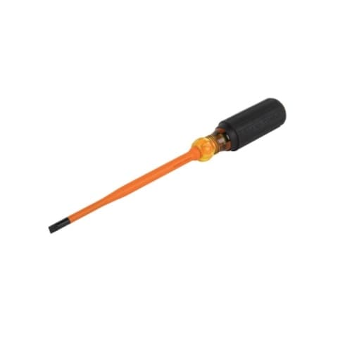 Klein Tools 6-in Slim-Tip Insulated Screwdriver, .25-in Cabinet Tip