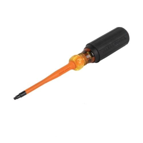 Klein Tools 4-in Slim-Tip Insulated Screwdriver, #2 Square, Round Shank