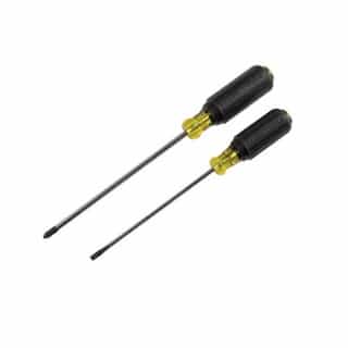 Klein Tools 2-Piece Screwdriver Set, 3/16 Cabinet and #2 Phillips w/ Cushion-Grip