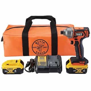 Klein Tools 1/4-in Compact Impact Driver, Battery Operated, Full Kit