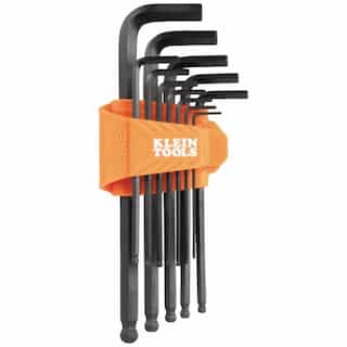 12 pc. Hex Key Wrench Set, L-Style, Ball End, SAE