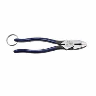 Klein Tools High Leverage Side Cutting Pliers with Tether Ring, Dark Blue