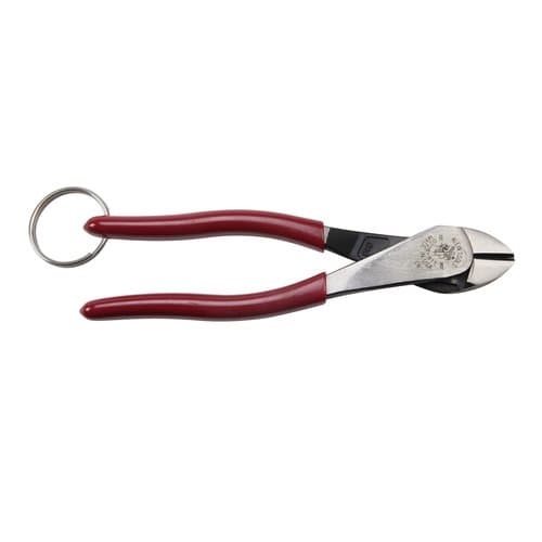 High Leverage Diagonal Cutting Pliers with Tether Ring, Red
