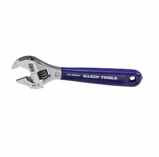 Klein Tools Blue 4 inch Extra Slim - Wide Jaw Adjustable Wrench