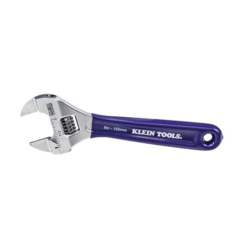 Blue 6 inch Extra Slim - Wide Jaw Adjustable Wrench