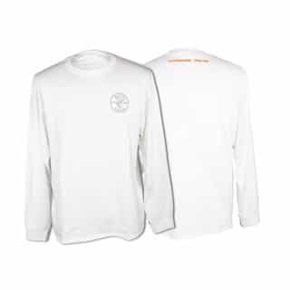 Klein Tools Hanes Tagless Long-Sleeved T-Shirt, XL, White