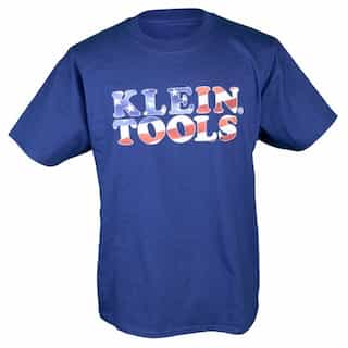 Klein Tools Hanes Tagless Short-Sleeved American Flag T-Shirt, Large, Navy Blue