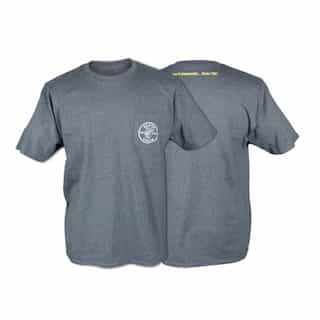 Klein Tools Hanes Tagless Short-Sleeved Pocket T-Shirt, Large, Charcoal Gray