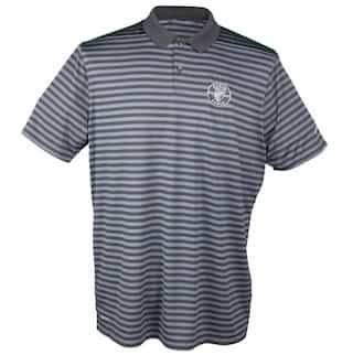 Nike Short-Sleeved Striped Golf Polo, Large, Charcoal Gray & Black