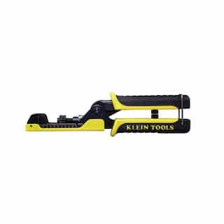 Klein Tools Extended Reach Coaxial Cable Crimper, Yellow & Black