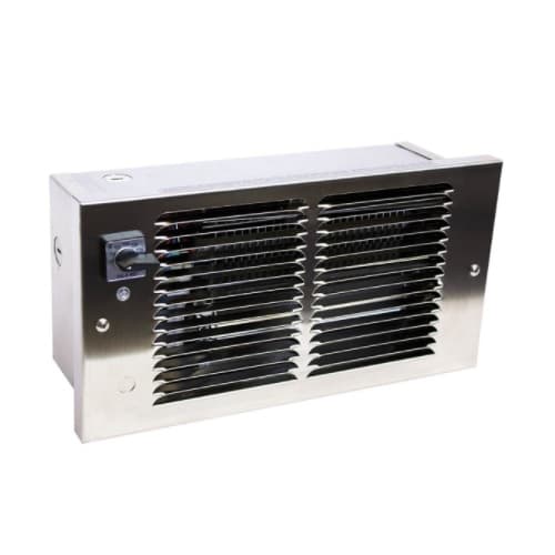 1500W Dial-A-Watt Wall Heater, 65 CFM, 120V, Stainless Steel