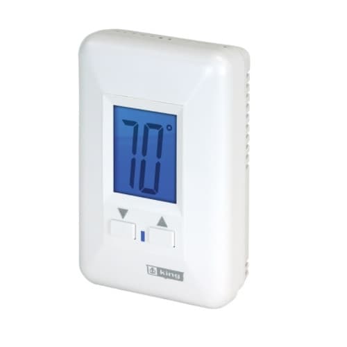Electronic Non-Programmable Thermostat, 22 Amp, 208V/240V, White
