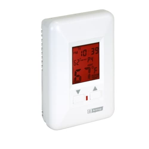King Electric Electronic Programmable Thermostat, 22 Amp, 208V/240V, White