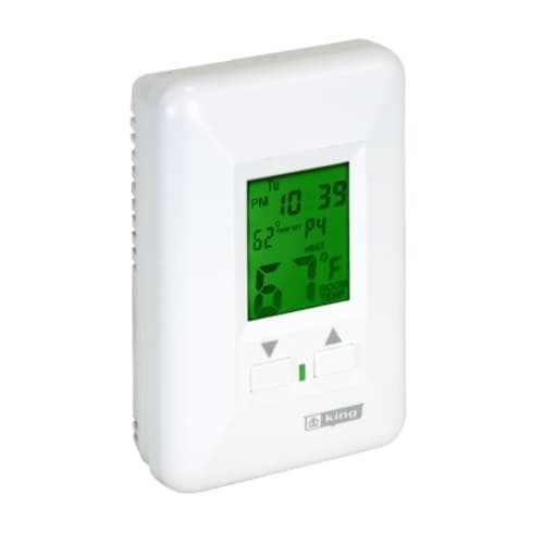 Electronic Programmable Thermostat for Hydronic Heaters, 12.5 Amp, 120V, White