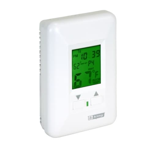 Electronic Programmable Thermostat w/ Pump Timer for Hydronic Heaters, 120V, White