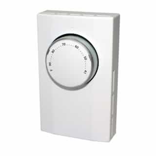 King Electric Mechanical Thermostat, Single Pole, 22 Amp, 120V-277V, White