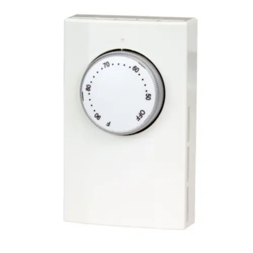 Mechanical Thermostat, Double Pole, 22 Amp, 120V-277V, White