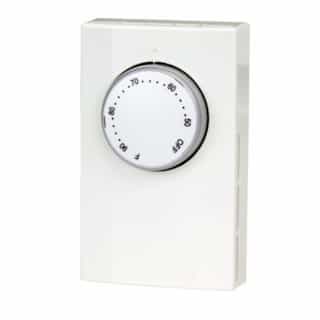 King Electric Mechanical Thermostat, Double Pole, 22 Amp, 120V-277V, White