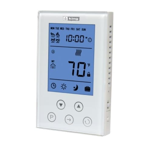 Electronic Programmable Thermostat, Double Pole, 15 Amp, 120V or 208V/240V, White