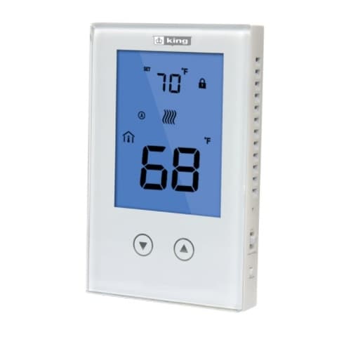 King Electric Electronic Non-Programmable Thermostat, Double Pole, 15 Amp, 120V or 208V/240V, White