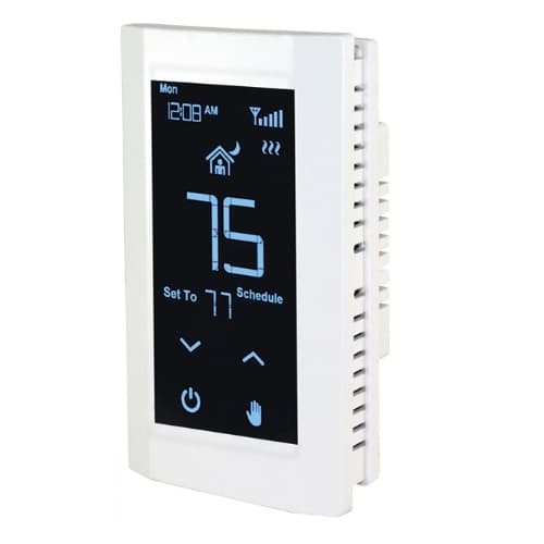 Hoot Wi-Fi Thermostat, Programmable, Single Pole, 120V/208V/240V, WHT