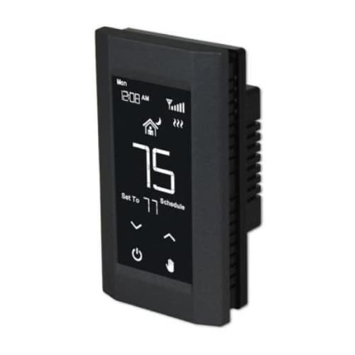 Smart Programmable Thermostat w/ WiFi, Double Pole, 16 Amp, 120V/208V/240V, Black