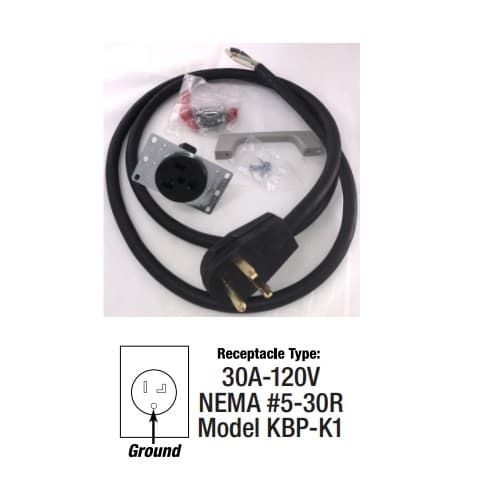 6-ft Cord & Handle Kit w/o Receptacle for KBP Unit Heaters, 30A, 120V