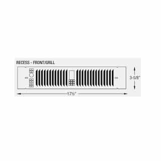Grill for KTW Kickspace Heater, Recessed, Almond