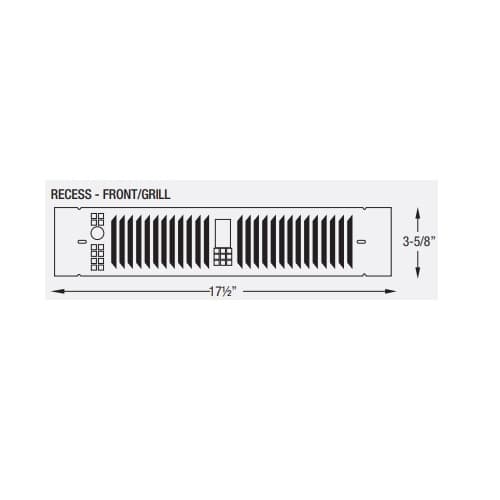 Grill for KTW Kickspace Heater, Recessed, Stainless Steel