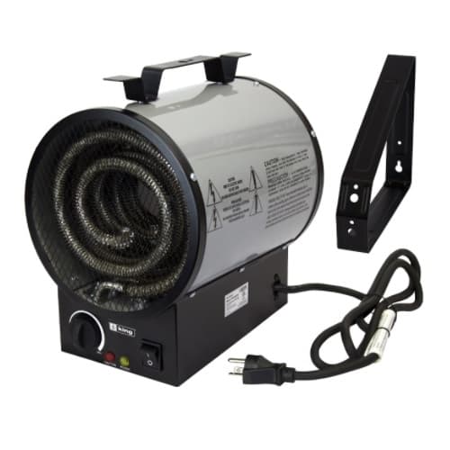 King Electric 3750W Portable Garage Heater, 500 Sq Ft, 16 Amp, 208V/240V, Gray