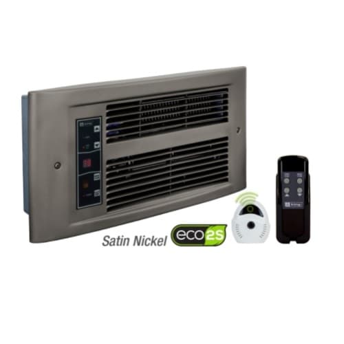 King Electric 750W/1500W ECO2S Designer Wall Heater, 175 Sq Ft, 120V, Satin Nickel