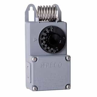 NEMA 4X Industrial Thermostat, 40 F - 110 F ,25A, 24V-277V